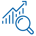 Analytics blue icon