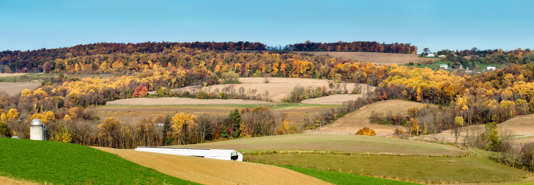 Rolling hills in Pennslyvania. 