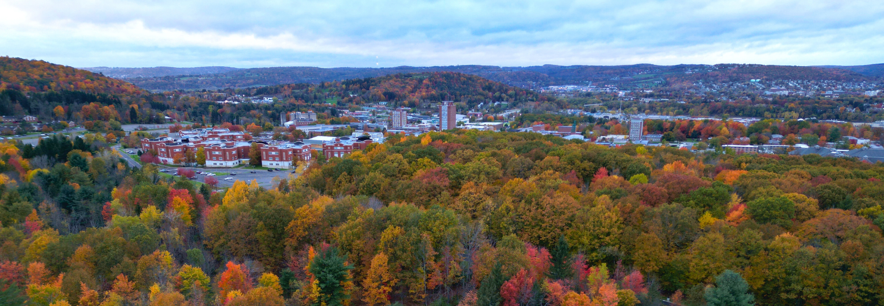 Aeriel view of Binghamton, New York 