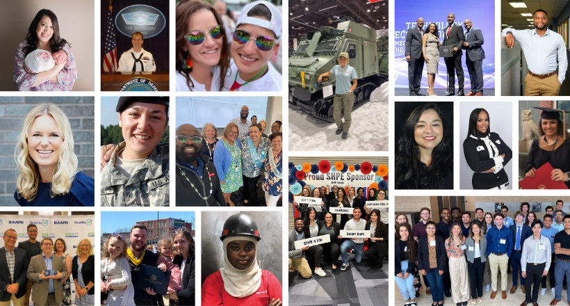 A collage of BAE Systems employees from the company's careers blog.