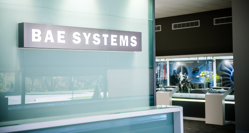 BAE Systems lobby in Nashua.