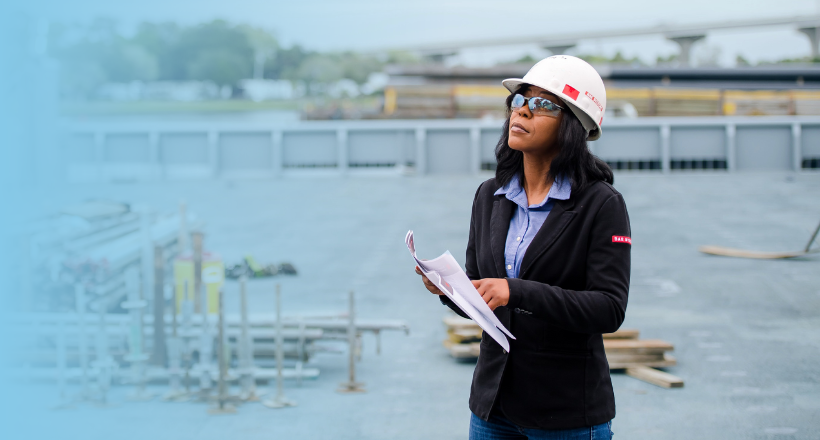 Nakia, an operations manager, surveys a vessel. 