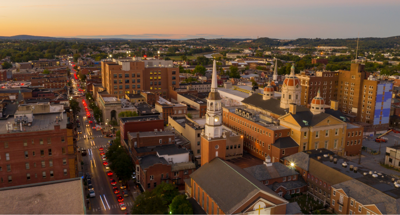 Aerial view of York, PA.