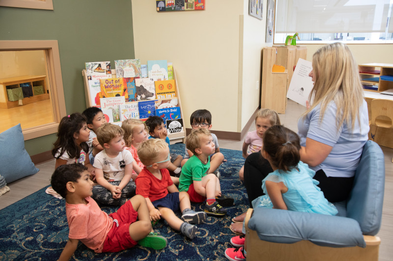 children sitting together listening to a teacher