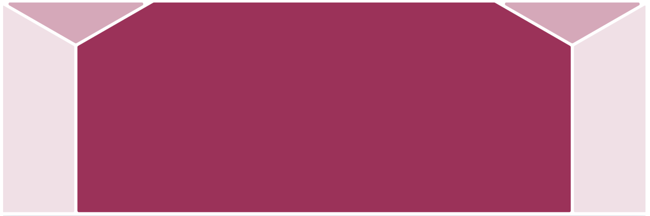 Magenta stained glass motif from dark to light