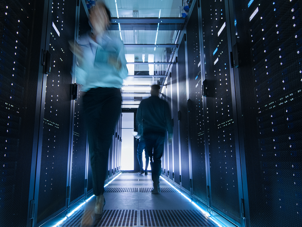 Data center with employees