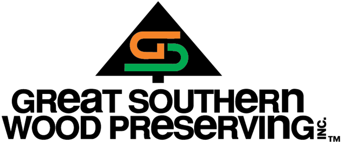Great Southern Wood Preserving brand logo with orange and green initials of G and S letters