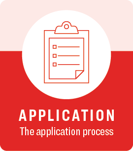 Illustration of a clipboard checklist representing a job application. Image includes the text "Application: The application process."