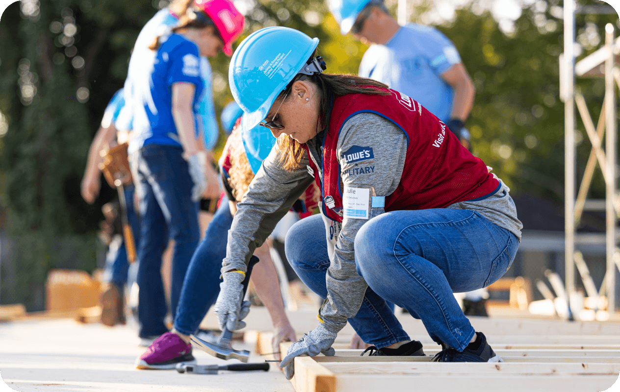 Lowe's associates working in the community