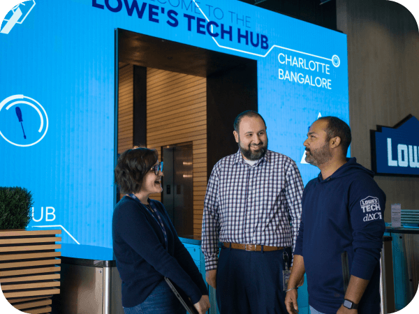 Lowe's associates interacting at the Tech Hub