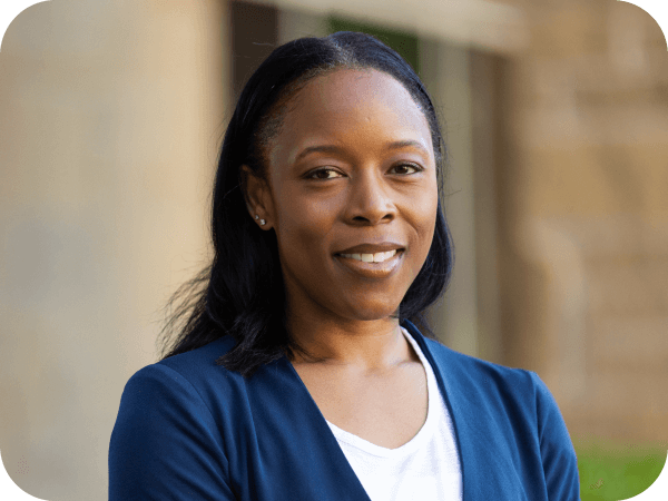 Female associate at corporate headquarters