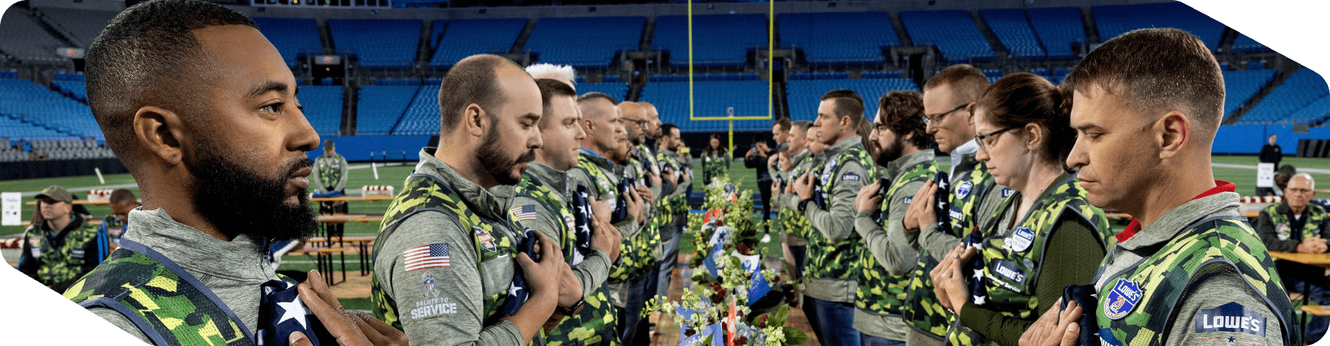 Military associates at the Lowe's and Panthers Salute to Service event