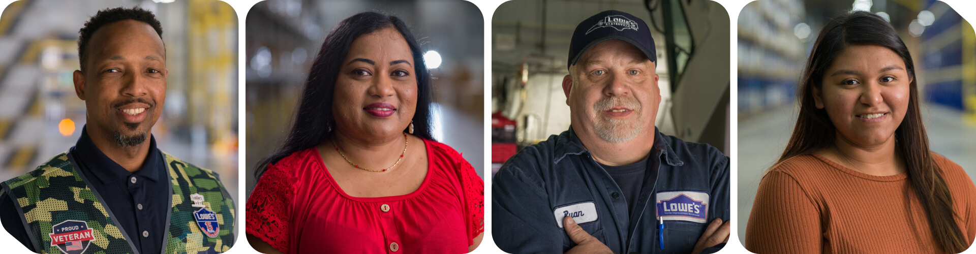 Collage of Lowe's Supply Chain associates