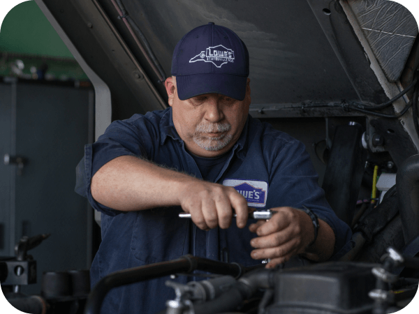 Supply Chain mechanic working on a truck