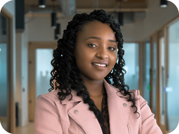 Lowe's Tech associate in an open workspace at the Tech Hub