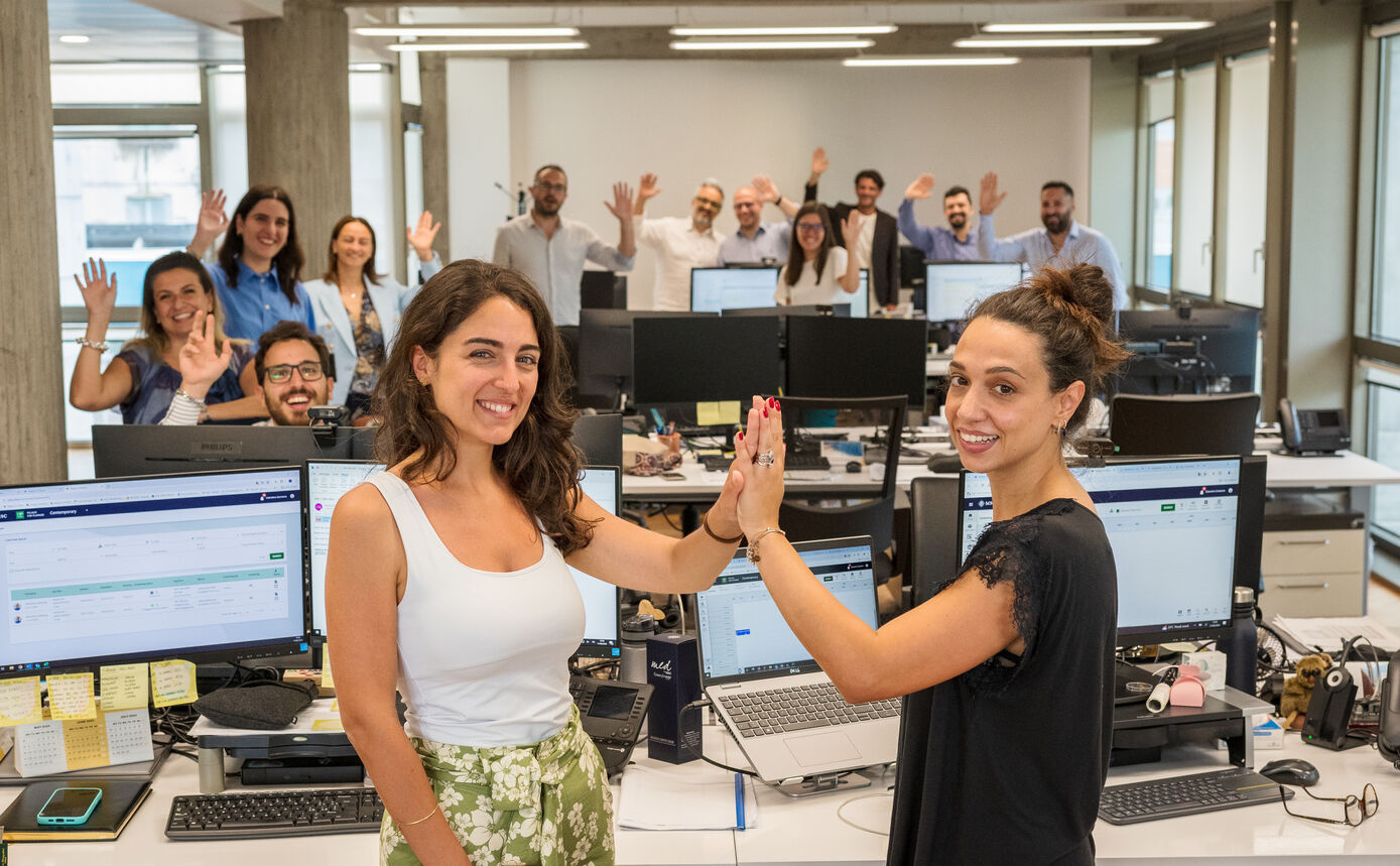 MSC Cruises colleagues from the Sorrento office smiling together, showing unity, passion, and collaboration