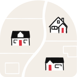 neighborhood of homes