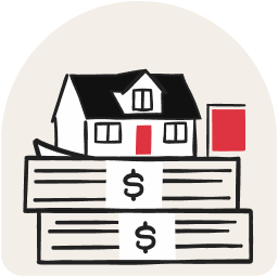 house on stack of money