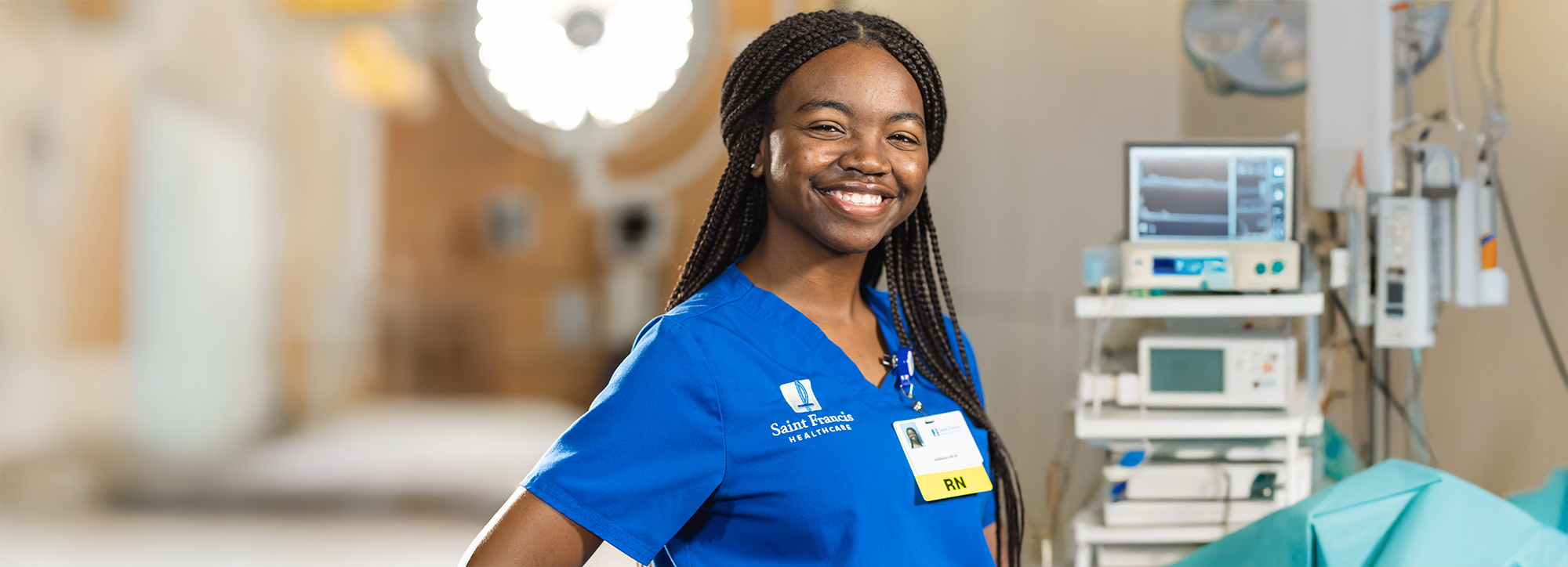 A Saint Francis nurse stands in an operating room